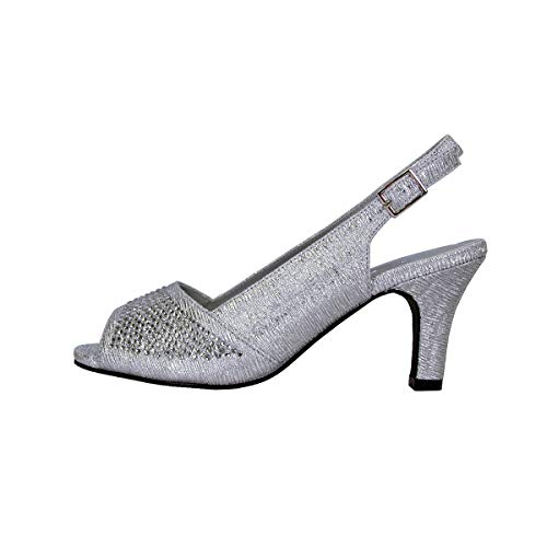 Floral Lorena Women's Wide Width Rhinestone Studded Dress Slingback Shoes3