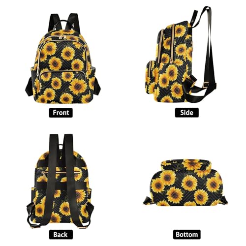 Image of ALAZA Beautiful Sunflower Women Backpack Purse Ladies Fashion Shoulder Bag Daypack Travel Bag 10L