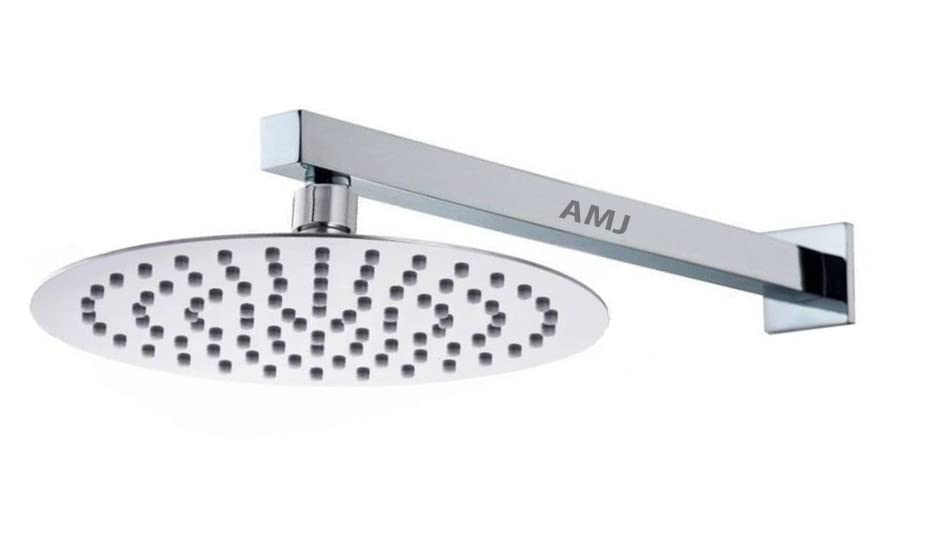 AMJ® 4X4 (4Inch) ROUND Stainless Steel UltraSlim Rain Shower Head with 9inch Square arm (CHROME) (B0B53Y1CL7) Amazon Price History, Amazon Price Tracker