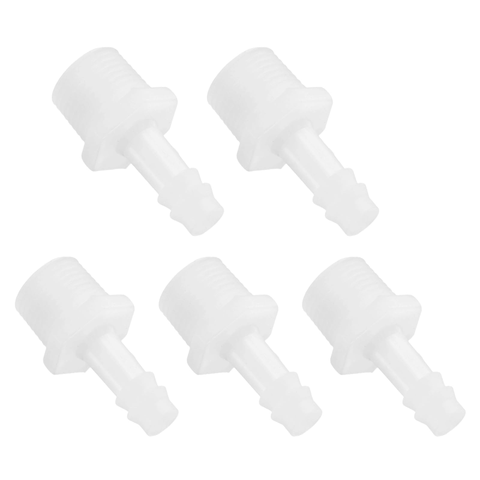 M METERXITY 5-Pack Garden Hose Adapter, 10mm x G1/2" Male Threaded Plastic Garden Hose End Connector Fittings for Outdoor Watering/Car Washing/Irrigation Systems [White]