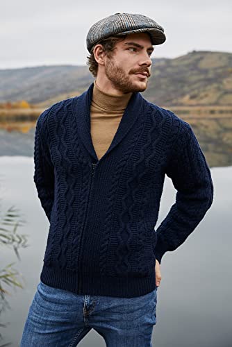 SAOL 100% Merino Wool Mens Zipper Knit Cardigan2