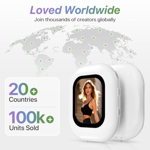 Image of Moman Mini Vlog Selfie Monitor Screen for iPhone, 4K 60fps & Encrypted Private P2P Wireless, Magnetic Back Camera Monitor, 164 ft Range for TikTok, YouTube, Vlog Photo & Video Kits, Cream White