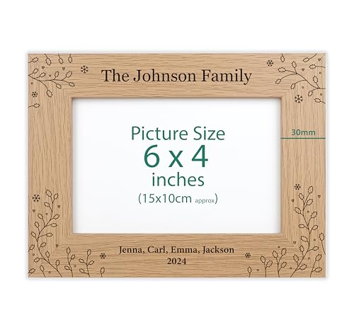 Personalised Engraved frame (Christmas, Oak Effect, 6x4 Inches (Landscape))