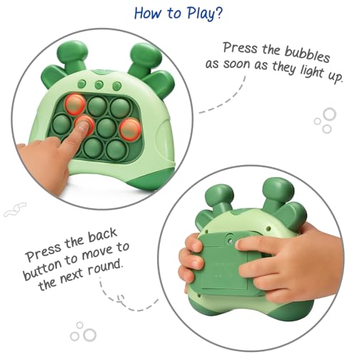 Intelliskills Pop & Play Pocket Gaming Console for Kids, Push Pop Interactive Game for Boys & Girls 3+ Years, Light & Sound Musical Toy, 4 Modes, Travel-Friendly, BIS Certified, Green, Ideal for Gift 4 41Y7lv5ky L