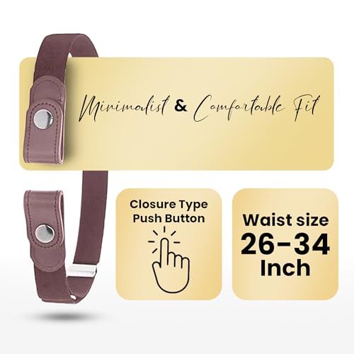 Image of REDHORNS Buckle Free Elastic Belt for Men No Buckle Stretch Belt Men's Invisible Elastic Belt for Jeans Pants Shorts Stretchable Mens Belt for 20-36 Inch Waist - Free Size
