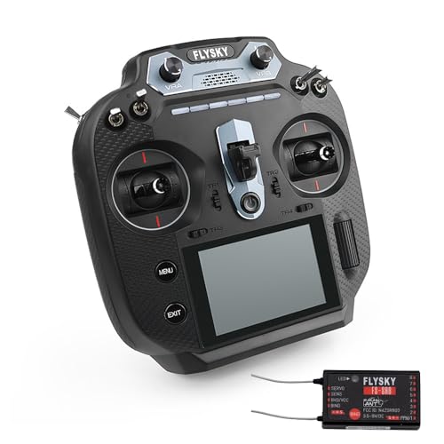 GoolRC Flysky FS-ST16 2.4GHz 16CH Radio Transmitter with FS-SR8 Receiver, 3.5 Inch IPS Screen Dual...