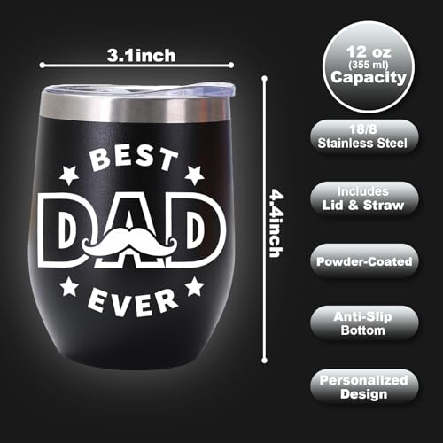 Best Dad Ever - Father's Day Gifts for Dad from Son – Wine Tumbler, Bracelet and Money Clip3