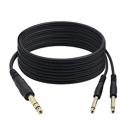 Cable divisor estéreo QIANRENON 1/4 pulg TRS a dual TS, 1.5 m miniatura 1