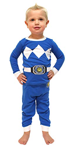 INTIMO Toddler Mighty Morphin Power Rangers Costume Pajama Set (Blue, 4T)