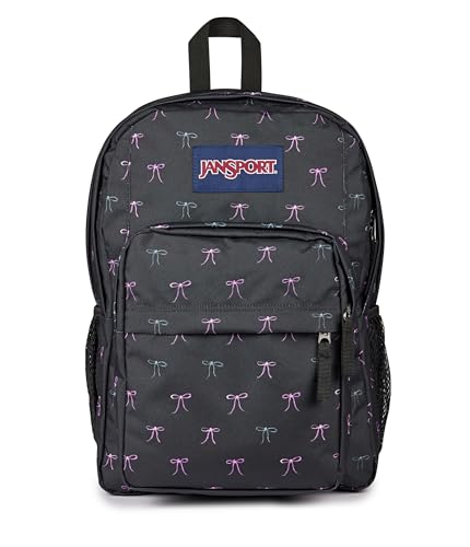 JanSport Big Day Pack Grand Sac à Dos, Compartiment pour Ordinateur Portable 15in, 43.5 x 19 x 32.5 cm, Bad Bows (Noir)