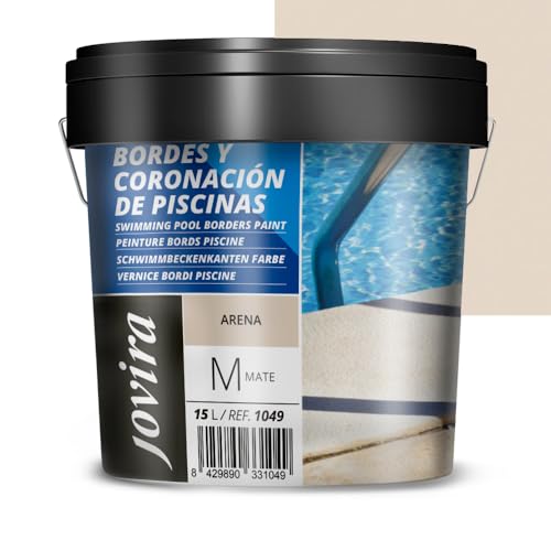 JOVIRA PINTURAS Pintura Bordes y Coronación de Piscinas. Antideslizante especial para renovar los bordes de las piscinas. (15 Litros, Arena) A- 33C