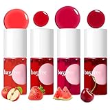 bayfree Lip Tint Stain Set, Tinte de Labios, Mini Barra de Labios Líquida, Larga Duración Maquillaje de Labios para Mejillas y Ojos (Fruit Farm)