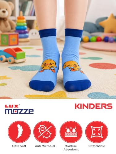 Image of Socks for Kids, Printed Cotton Socks for Boys, Soft Comfortable Breathable Socks, Durable Everyday Wear Socks, Casual Socks - Pack of 2