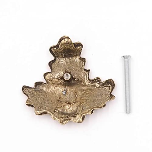 1 Stück Eichenlaub Deckblatt Verzierung klein mit Gewinde & Schraube für Keilerwaffen Gewaff Wildschwein