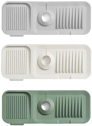 ECOMMIDATIONS Protector contra salpicaduras para fregadero de cocina, bandeja de goteo de mango de grifo de silicona, varios colores, dispensador de