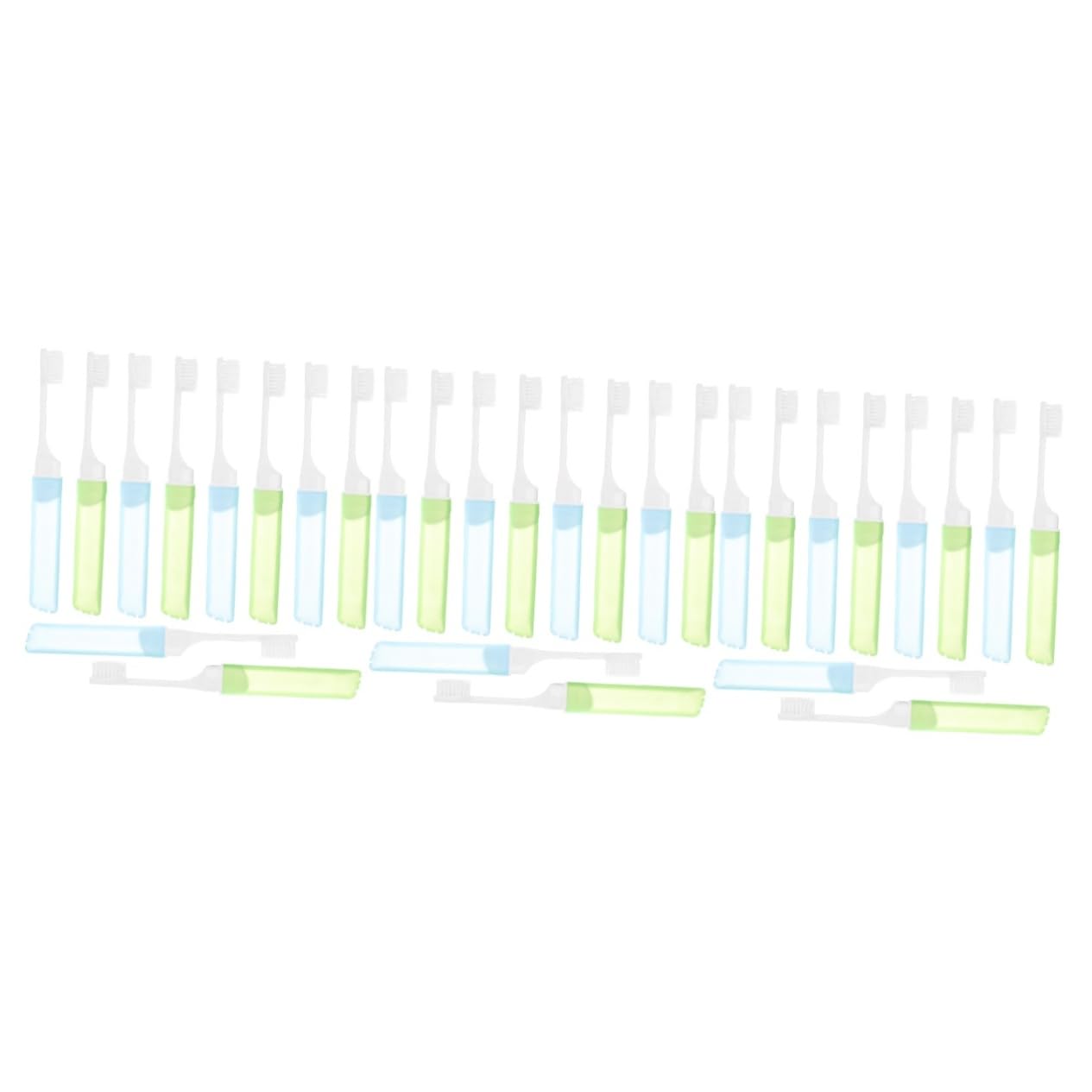 FRCOLOR 3 Set Spazzolini Pieghevoli Viaggio Spazzolino Portatile E Design Compatto Per Campeggio Affari Setole Morbide Per Gengive Sensibili 10 Pezzi*3