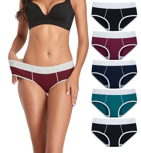 Bragas de algodón para mujer calzoncillos elásticos cómodos hipsters sin costuras