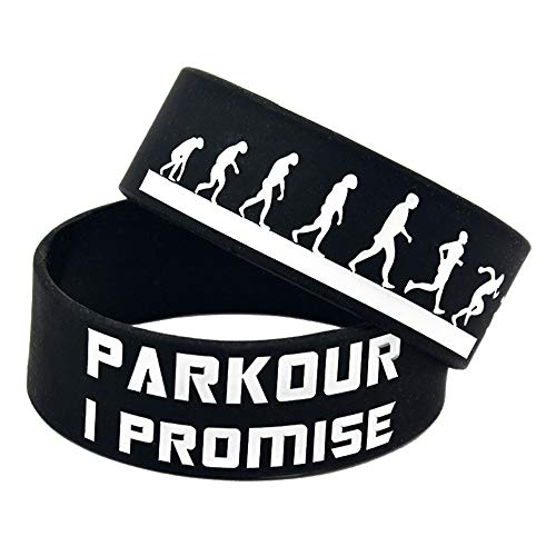  Zdy Pulsera Silicona 2Pcs 1 Pulgada Deportes Pulsera Parkour Parkour Pulsera Silicona I Promise Colorear Logo 