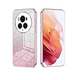 YUECXIN Cover per Honor Magic 6 Pro (Magic6 Pro), Custodia da Donna Lucida in Colore Sfumato Brillantini Elettrolitico, Premio Ultra Sottile Molle Antiurto TPU Silicone Case, Rosa