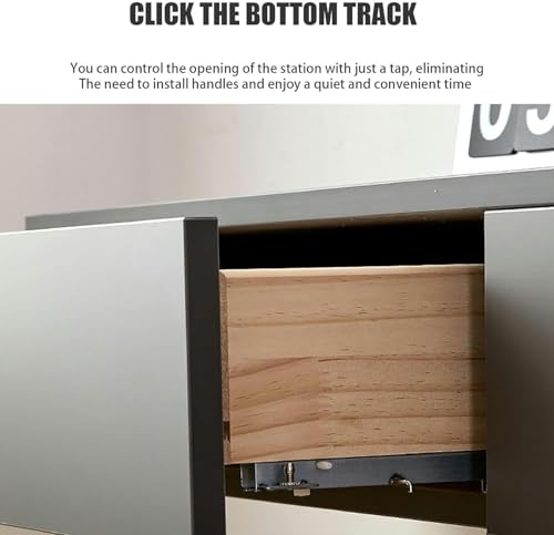 Console multimédia murale en bois massif avec gestion de câbles - 8
