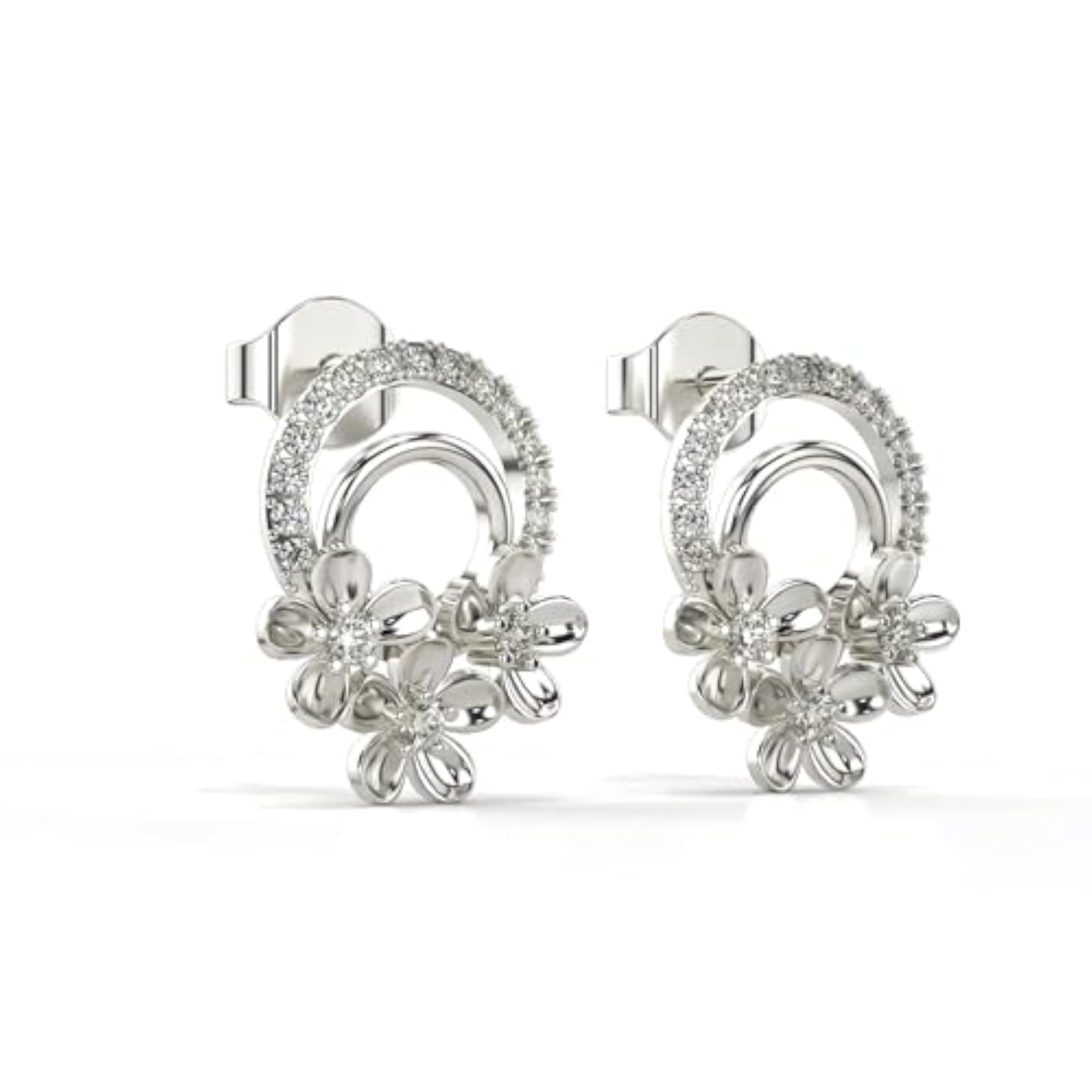 Women's Sterling Silver & Lab Grown Diamond 0.31cts Earrings, Stylish