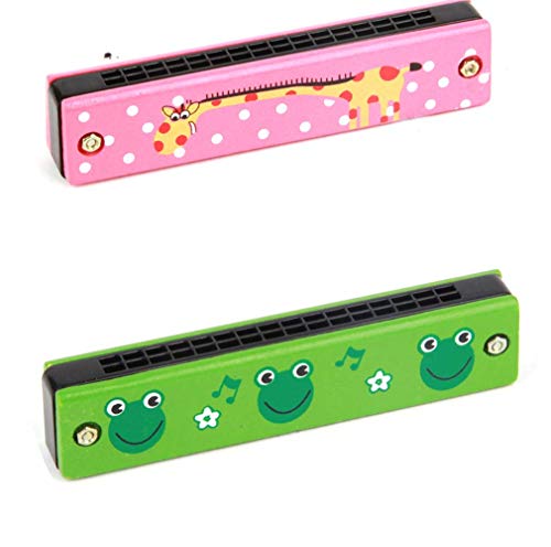 image for U-K Cartoon melodica Wooden Harmonica Playing Instrument Early Teachin