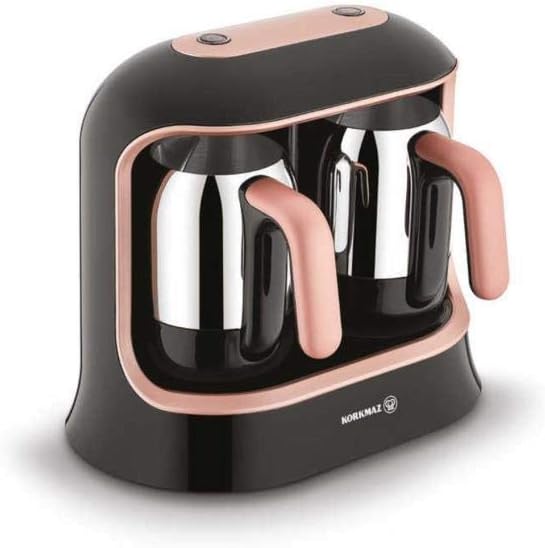 Kahvekolik Twin Turkish Coffee Machine Black/Rosagold, Black & Silver & Rosagold, A861-02
