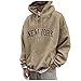 Oversized Hoodie Men, Casual Letter Print Hooded Big And Tall Fall Winter Orange Zip Up Quarter Sweatshirt Ropa Para Invierno Hombre Mens Fashion 2026 (6XL, Camel)