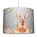 Produktbild Anna Wand Hängelampe Friendly Forest/GRAU  Lampenschirm für Kinder/Baby Lampe mit liebevollen Waldtieren  Sanftes Kinderzimmer Licht Mädchen & Junge  ø 40 x 30 cm