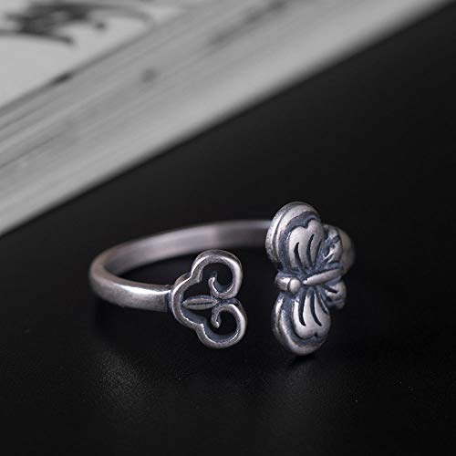 Bague papillon argent 925 ajustable contre les erreurs de taille - 4