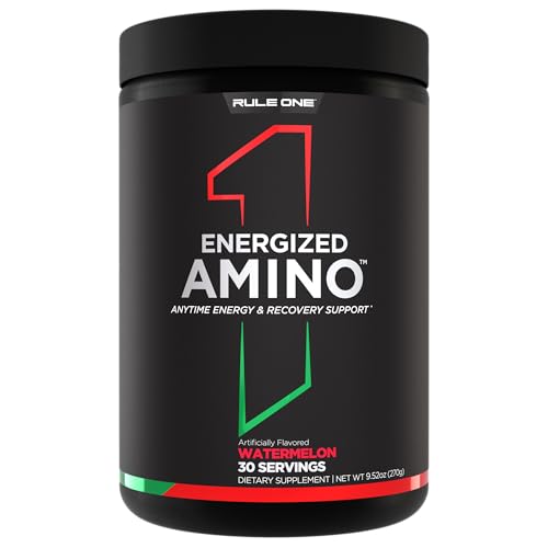 Rule 1 Energized Amino – Anytime Energy and Recovery Support with BCAAs, Glutamine, Citrulline,