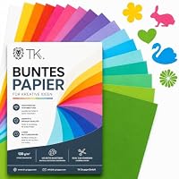 100x Buntes Papier A4 120 g/m² - Bastelpapier bunt - Buntpapier - Druckerpapier zum Basteln & Gestalten - Tonpapier & Tonkarton