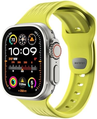 LULULOOK Sport Band for Apple Watch Ultra/Series 9/8/7/6/5 49/45/44/42mm,FKM [Fluoroelastomer Rubber] Oil-resistant Sweat-proof Dust-resistant for iWatch Band Women/Men