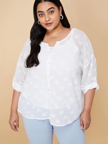 Image of Max Plus Size Women Textured Blouse with Cami Top
