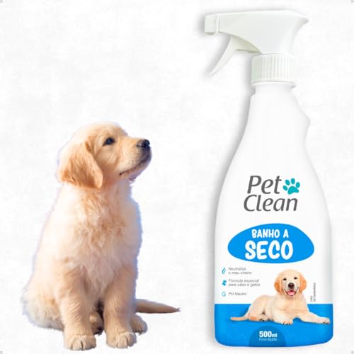 Pet Clean Banho a Seco para Cães e Gatos, Spray sem Enxágue, 500ml