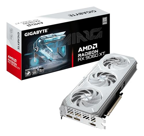 GIGABYTE GAMING Scheda Grafica Radeon RX 9060 XT OC ICE 16G - 16GB GDDR6, 256bit, PCI-E 5.0, 3320 MHz Core Clock, 2 x DisplayPort, 1 x HDMI, GV-R906XGAMINGOCICE-16GD
