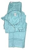 Victoria's Secret Satin Long PJ Pajama Set, Blue Shine Stripe, Medium