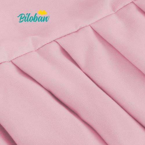 Image of Crib Skirt with Pompoms Pink, 14 inch Drop, Fits Standard Crib | 5-Sided Coverage, Pleated with Pompoms, Fade & Wrinkle Resistant, Machine Washable