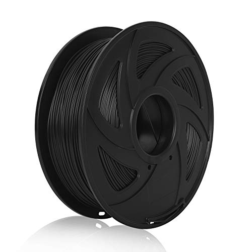 PLA 3D Printer Filament PLA Filament 1.75mm 1kg 2.2lb Spool, Dimensional Accuracy +/- 0.02 mm, Fit Most FDM Printers Pack of 1 (Black)
