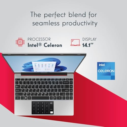 Image of Thomson Neo Metallic with Numeric Touch Pad Intel Celeron Dual Core N4020 - (4 GB /128 GB SSD /Windows 11 Home) IN-PX14C Thin and Light Laptop (14.1 inch, Silver, 1.30 kg)
