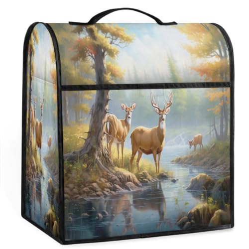 Elk Grove Stream Coffee Machine Dust Cover, Waterproof Stand Mixer Cover with Top Handle and...