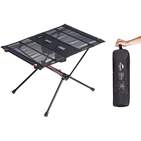 Naturehike FT07 Ultralight Camping Table, 1.6 LBS Portable Backpacking Table with Carry Bag & Cup Holder, Folding Mesh Camp Table for Camping Picnic Beach Fishing Cover
