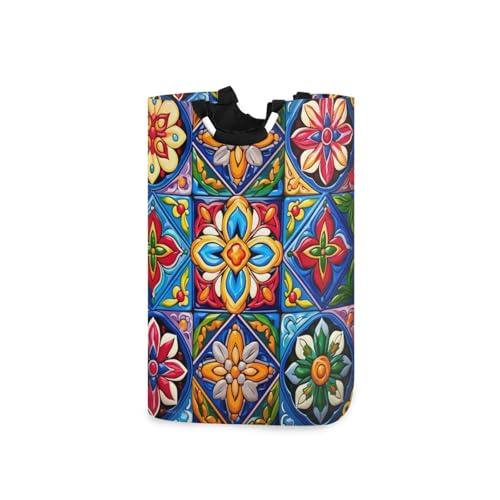 Jihqo Laundry Hamper Basket St Patrick's Clover Pattern Collapsible Nursery Storage Bin Waterproof Clothing Baskets for Home Bedroom Bathroom Washing Room