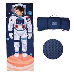 Sac De Couchage Enfant Avec Oreiller Amovible Et Double Fermeture Éclair
