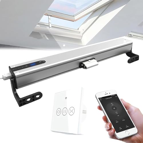 GZPKJ Cierraventanas Automático, Abridor De Ventanas Motorizado Inteligente, Empuje Y Tracción Suaves, Recorrido Ajustable De 100 a 400 Mm, Ancho De Hoja De Ventana De 0,47 a 1,5 M, para Oficinas