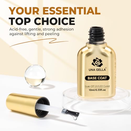 Image of UNA GELLA Gel Base Coat for Gel Nail Polish, Strong Adhesion & Long Lasting