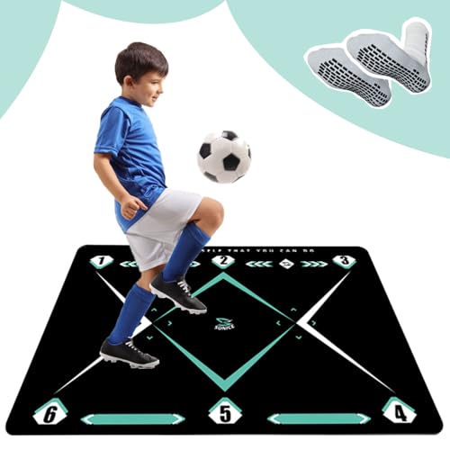 Dxcaicc Tapete de Entrenamiento de Pasos de fútbol, tapete de Entrenamiento de fútbol silencioso con absorción de Impactos, tapete de Entrenamiento de Dribble Plegable,B,60cm*90cm