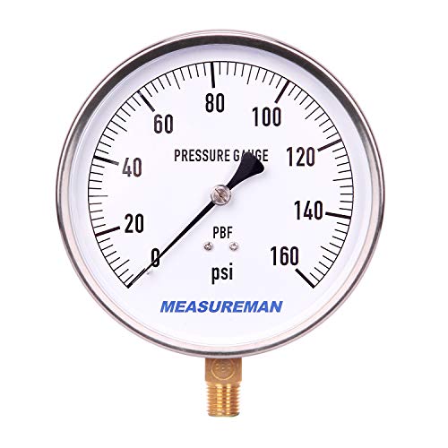 Jauge de pression robuste 4-1/2 pouces en inox 304 sans plomb +/-1%