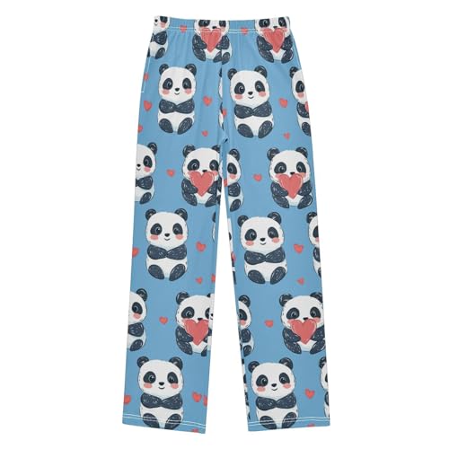 Pajama Bottoms, Little Panda with Heart Sleeping Pant Lounge Wear Pajamas Long Pants Sleepwear Pjs