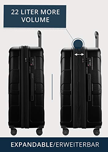 Suitline grote harde koffer trolley, reiskoffer check-in bagage, TSA, 76 cm, ca. 86 liter, 100% ABS mat zwart - Image 4